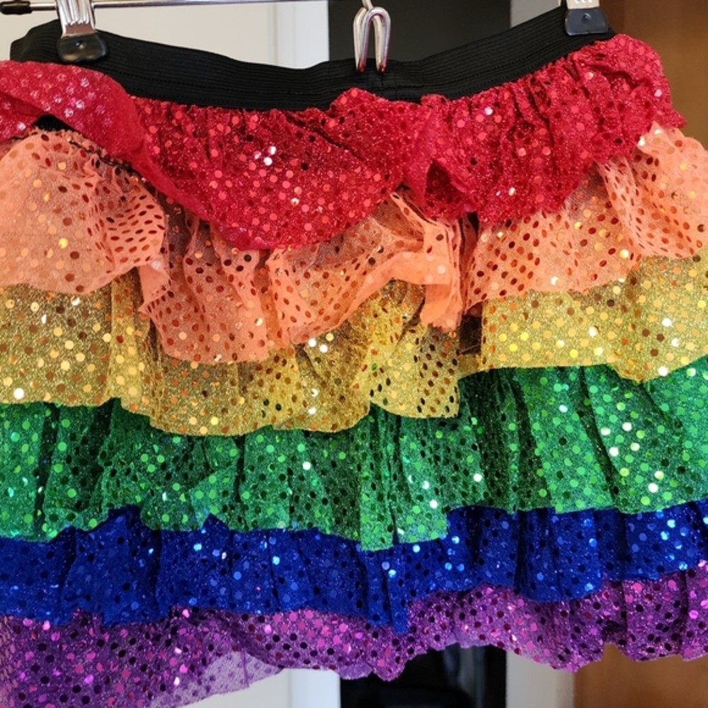 Colorful Sequin Layered Skirt